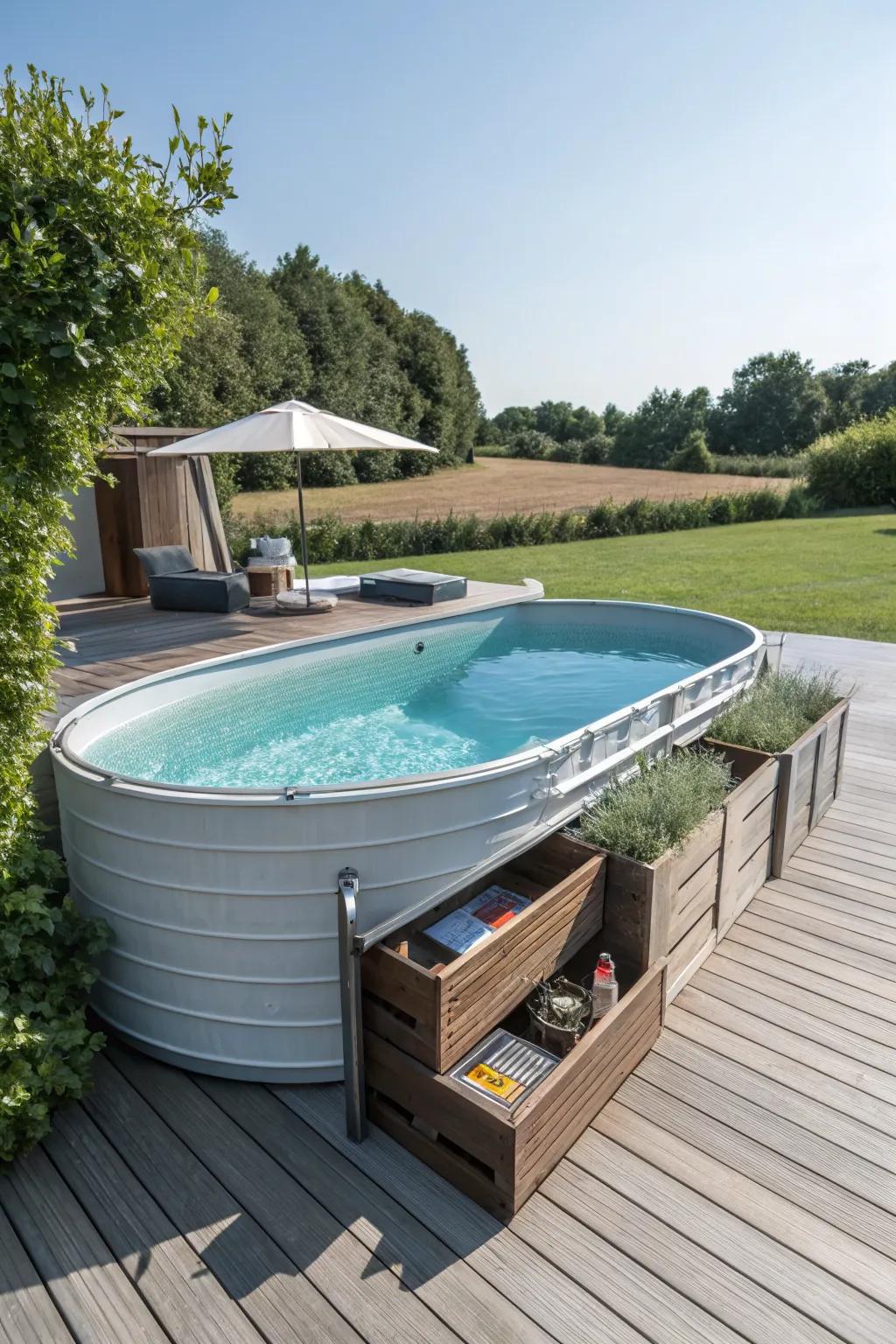Stay organized with integrated deck storage.