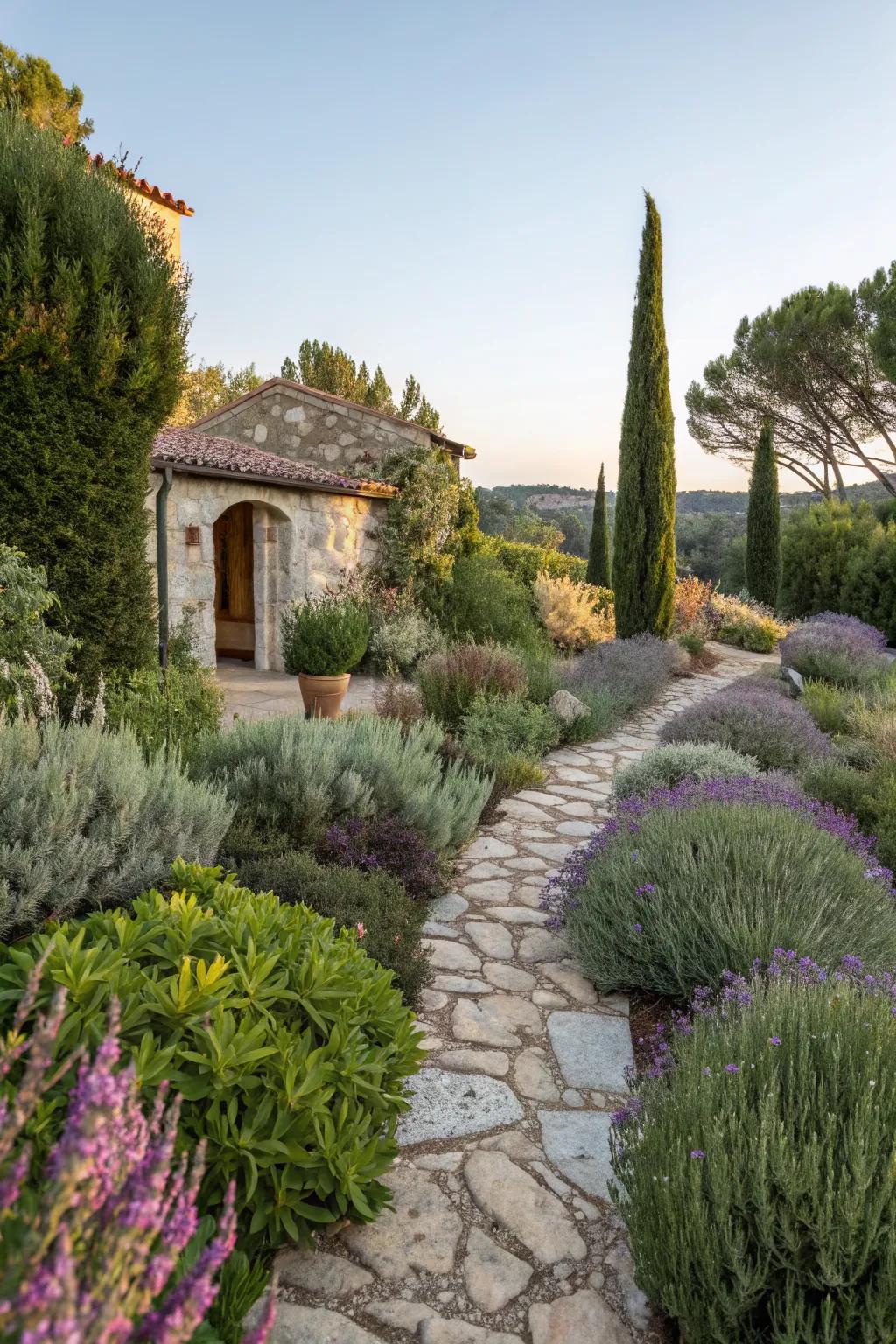 Mediterranean-style gardens blend fragrance with beauty