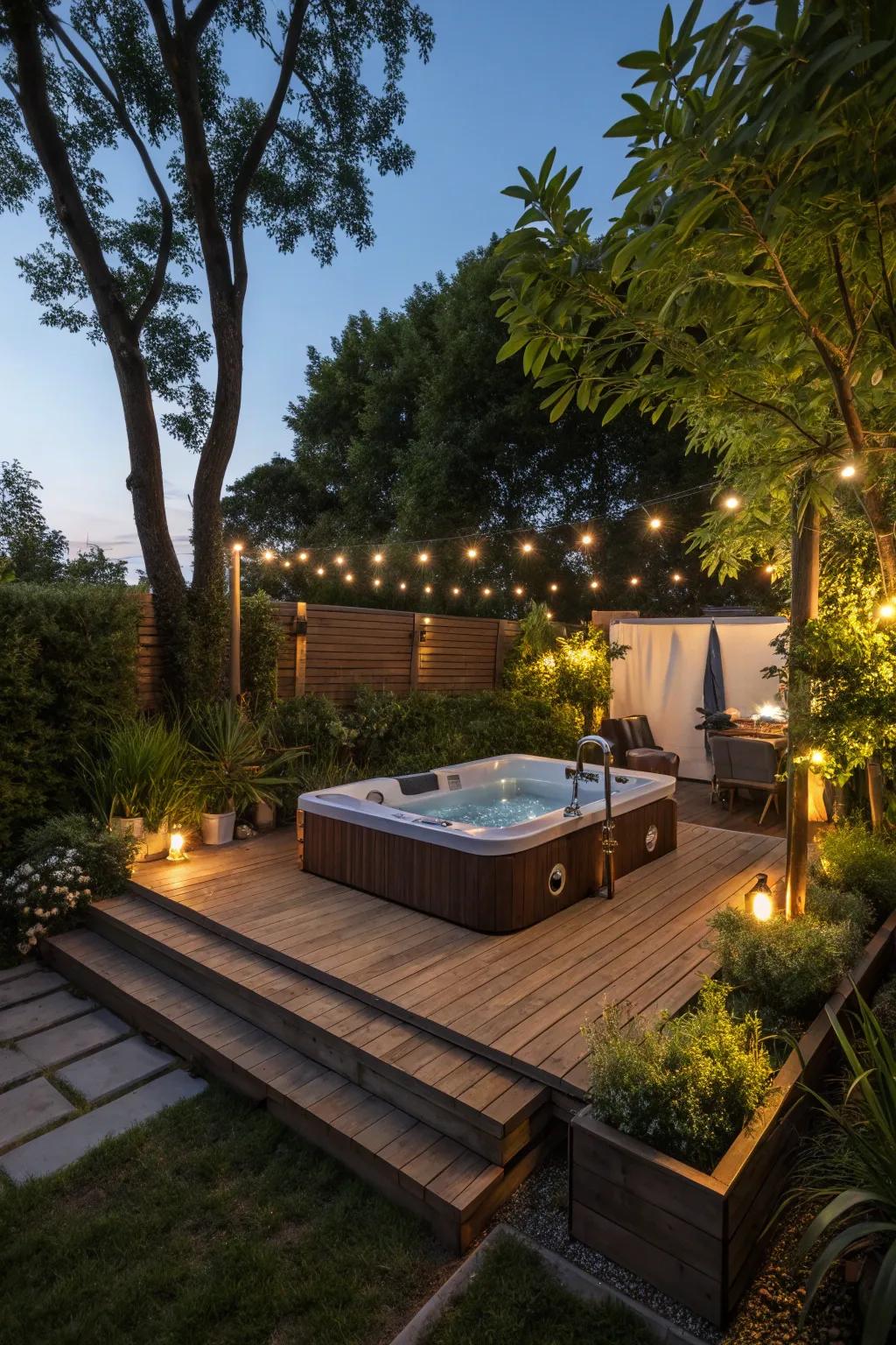 A hot tub turns your deck into a spa.