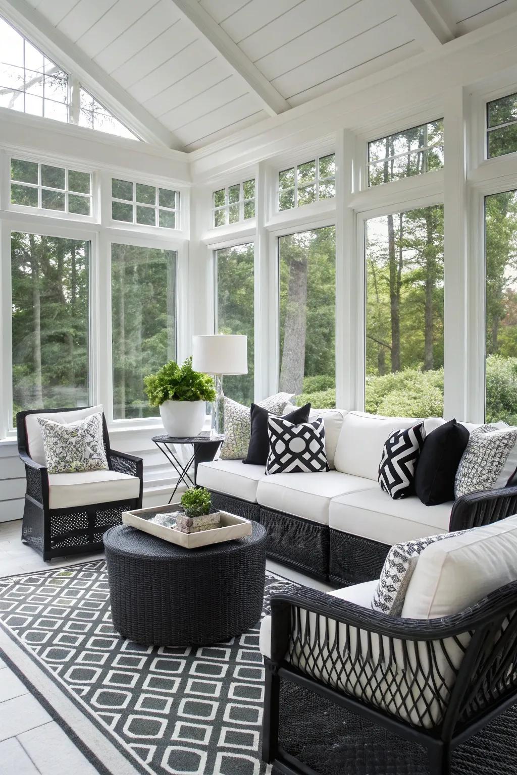 A monochrome palette offers a modern aesthetic.