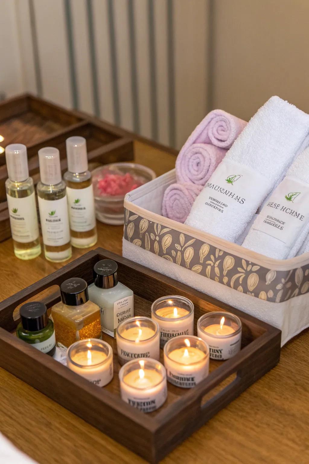 Personalized spa kits offer a thoughtful and memorable party favor.