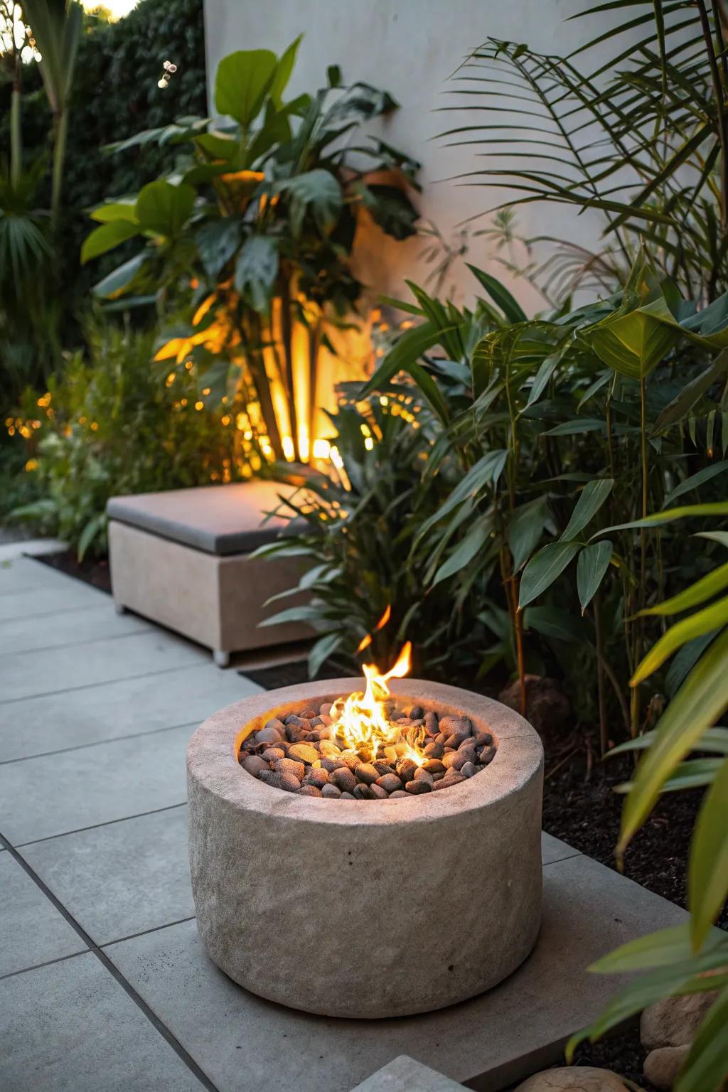 Enjoy cozy nights with a compact, yet inviting mini fire pit.