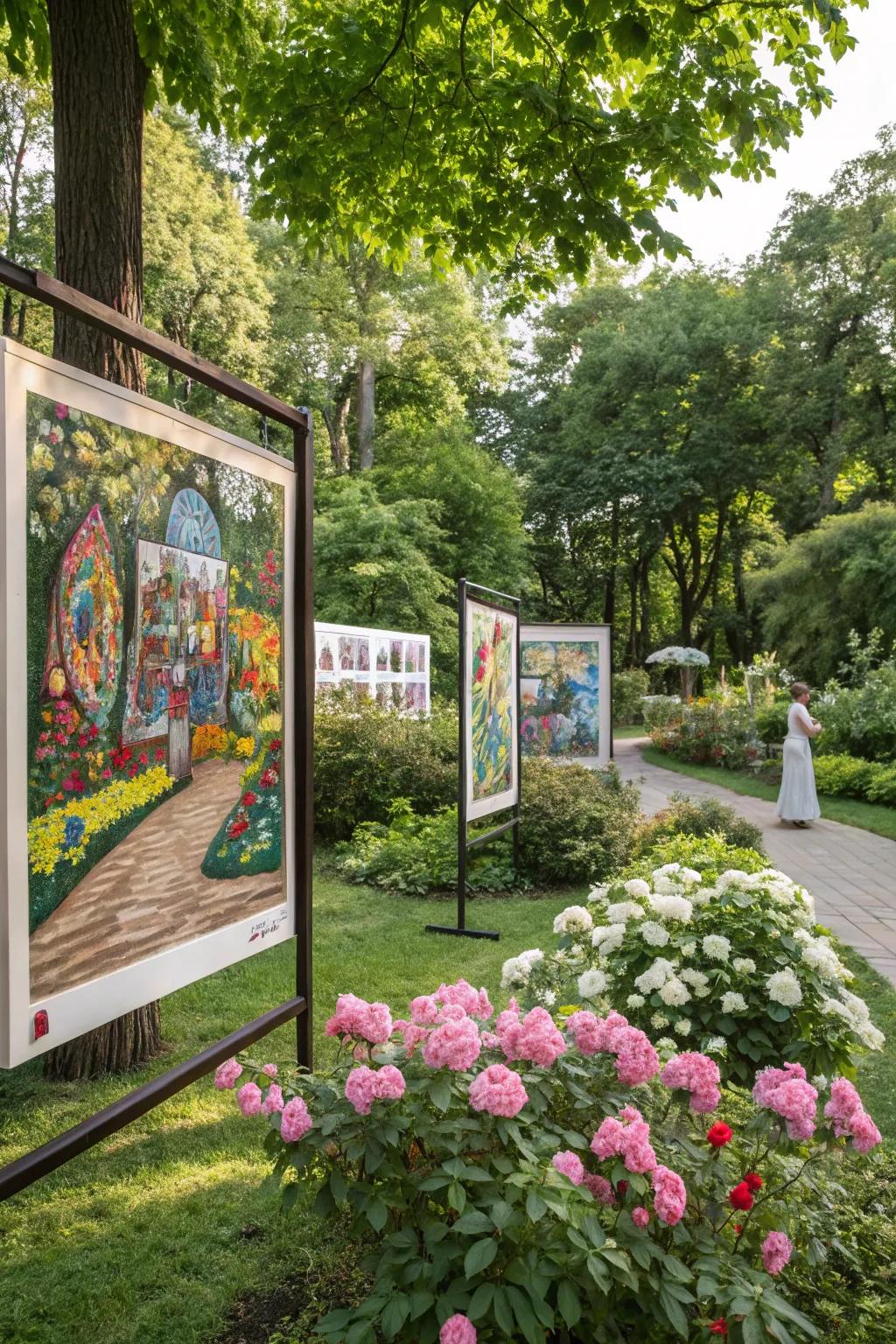 Add personality to your garden with temporary outdoor artwork.