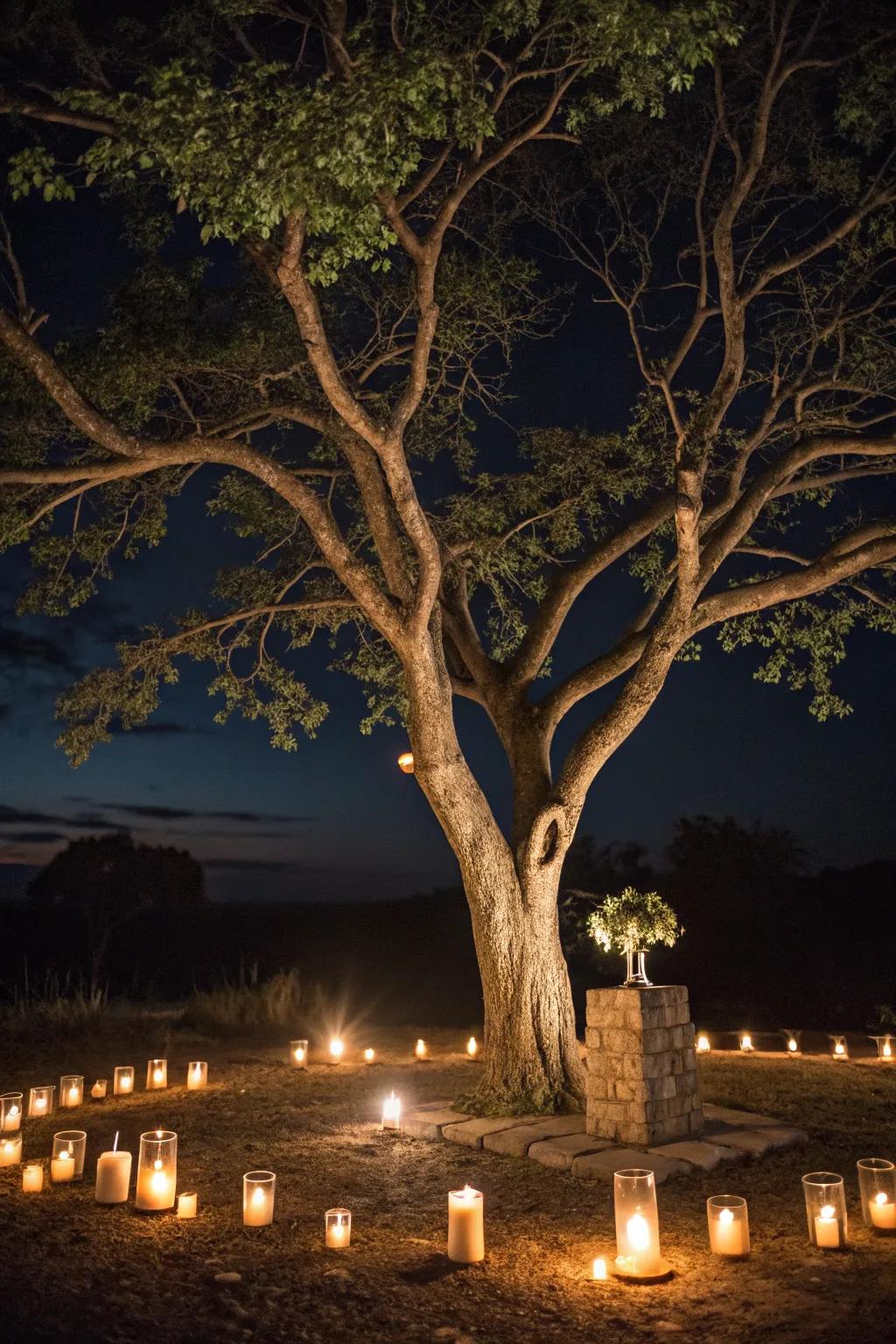 Candlelight adds romance to your garden evenings.
