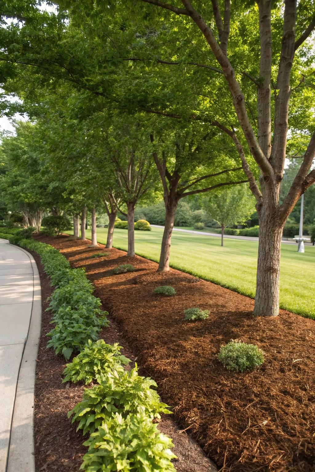Enhance your garden with a fresh layer of mulch.