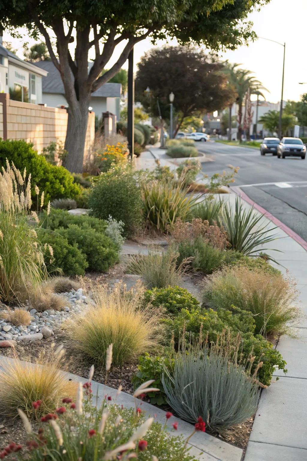 A drought-tolerant oasis provides sustainable beauty year-round.