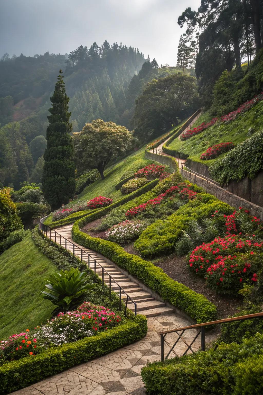 Zigzag paths add drama and intrigue to any garden.