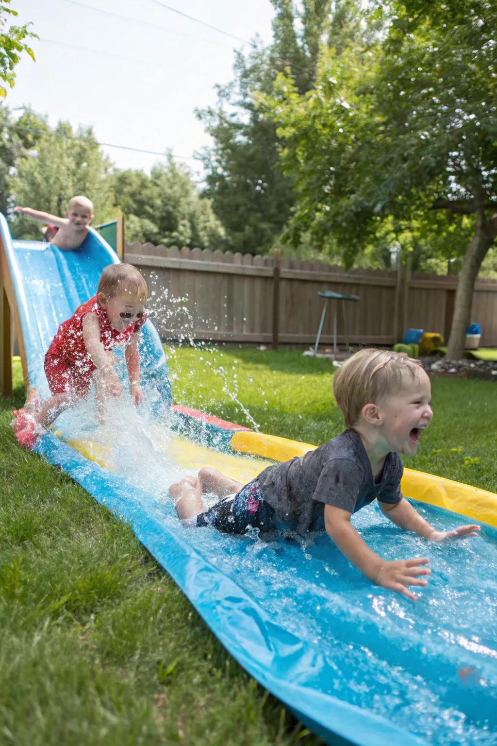 A DIY water slide offers endless excitement and thrills.