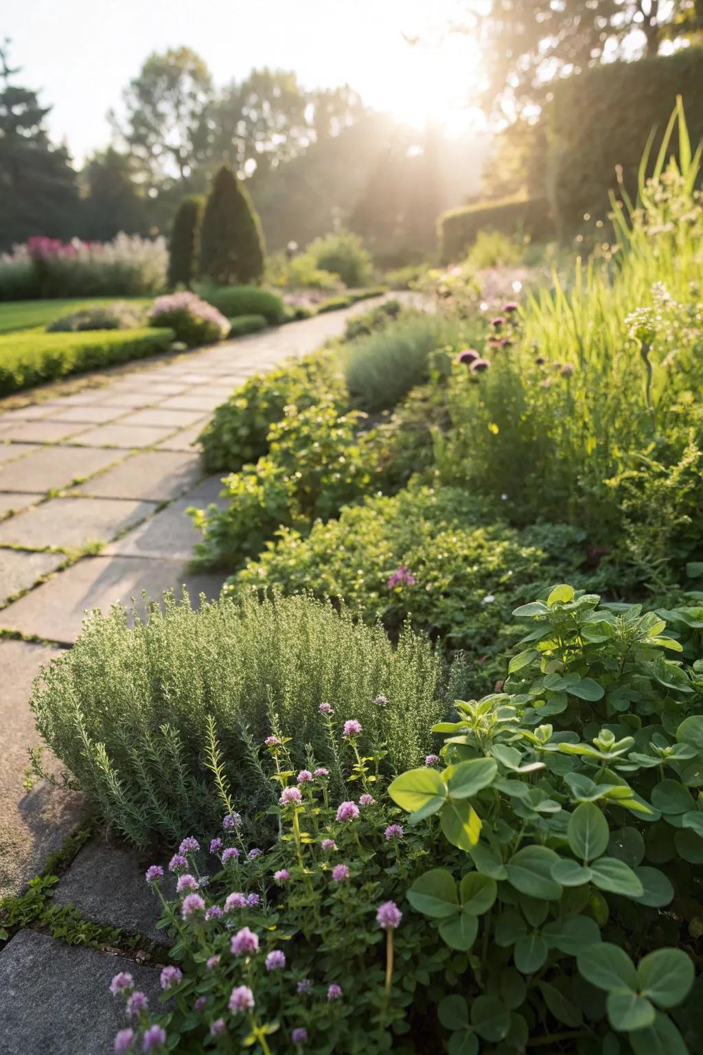 Groundcovers providing a lush and low-maintenance garden floor.