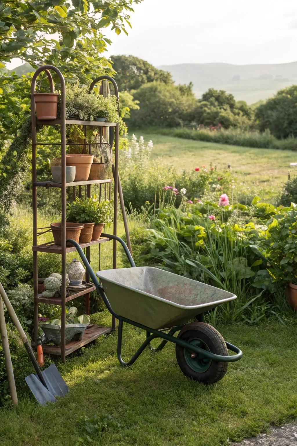 Freestanding racks offer flexible outdoor storage solutions.