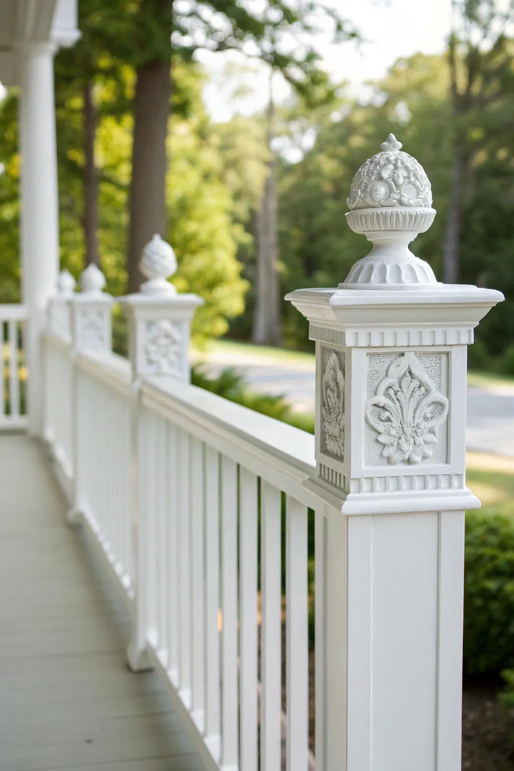 Decorative post caps add a personal touch to railing design.