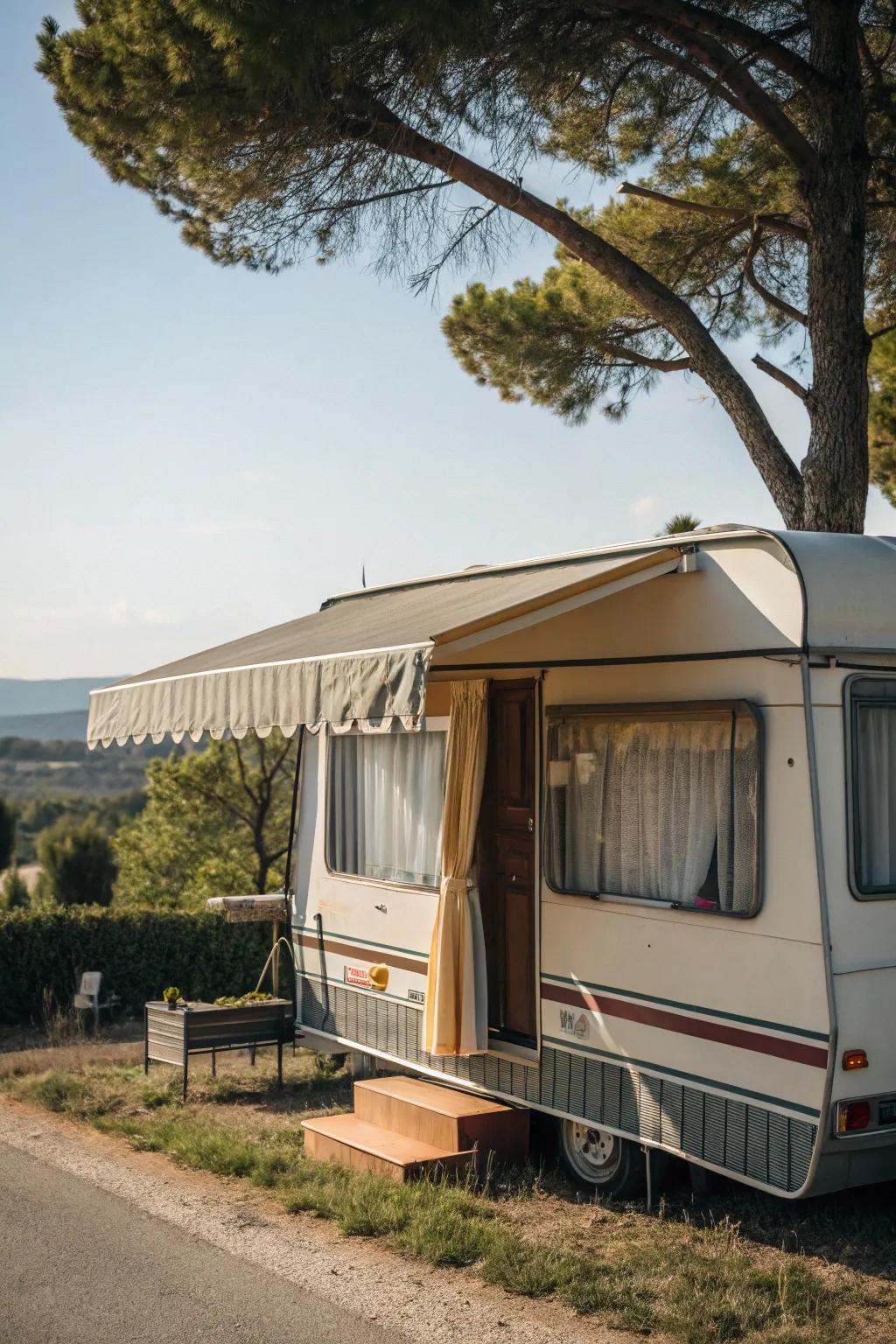 A pop-up canopy awning offering versatile and temporary shade.