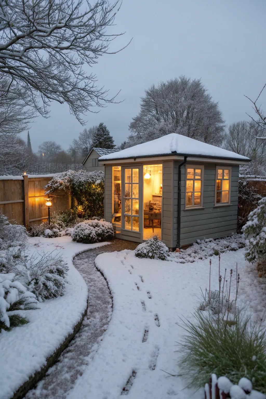 A garden office lets you work in a serene, natural setting.