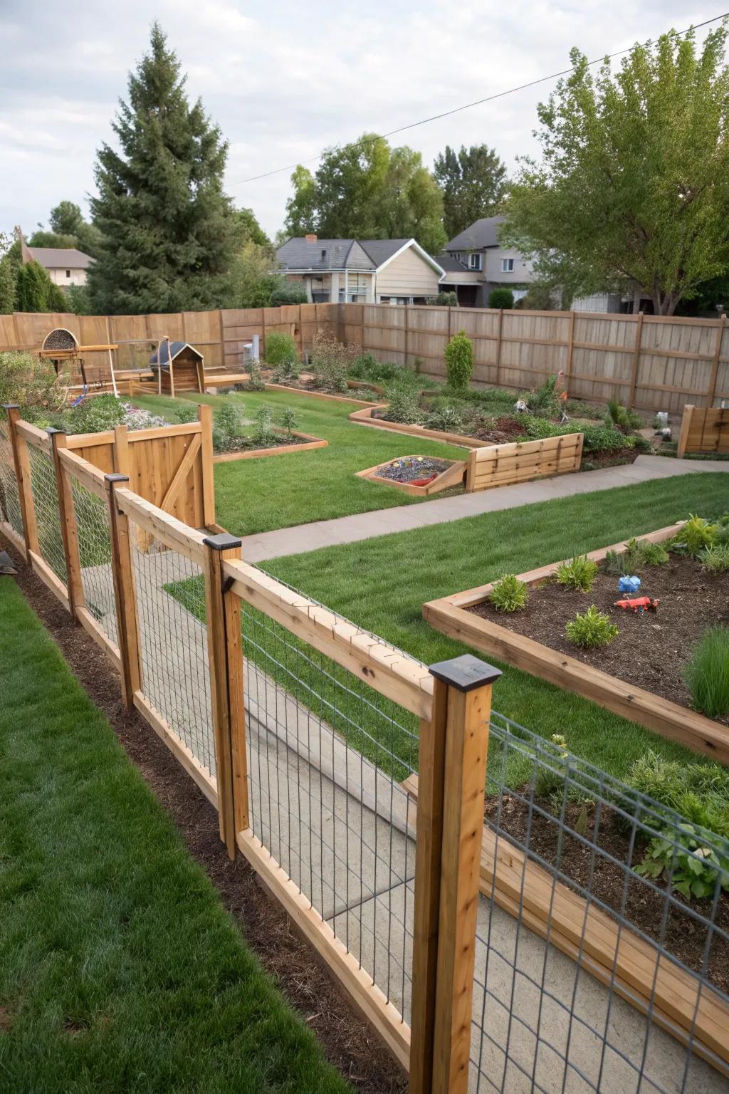 Height variations create a dynamic outdoor space.