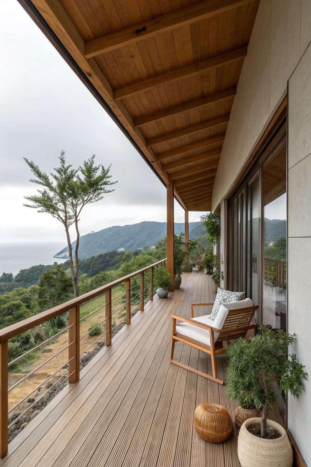 Create a serene retreat with minimalist balcony design.