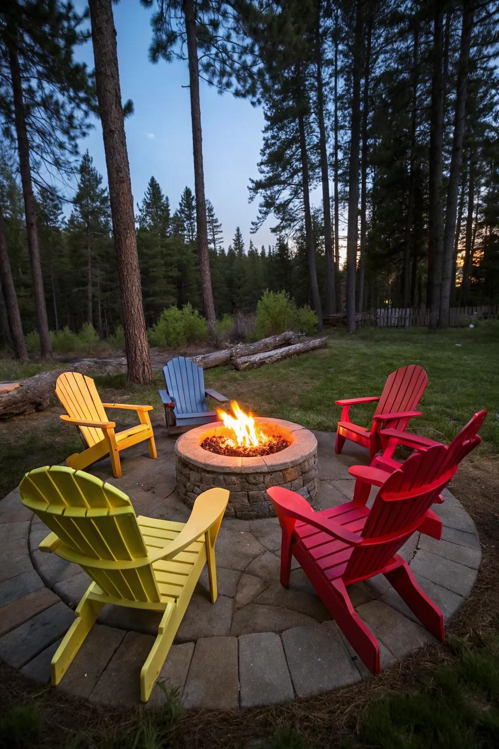 Adirondack chairs provide a classic and comfortable seating option.