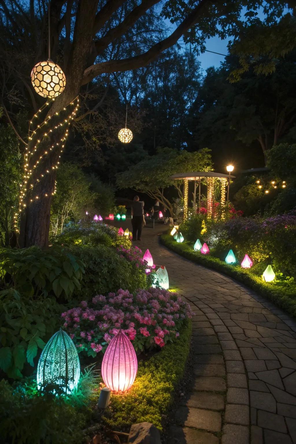 Glow flocking transforms your yard into a nighttime wonder.