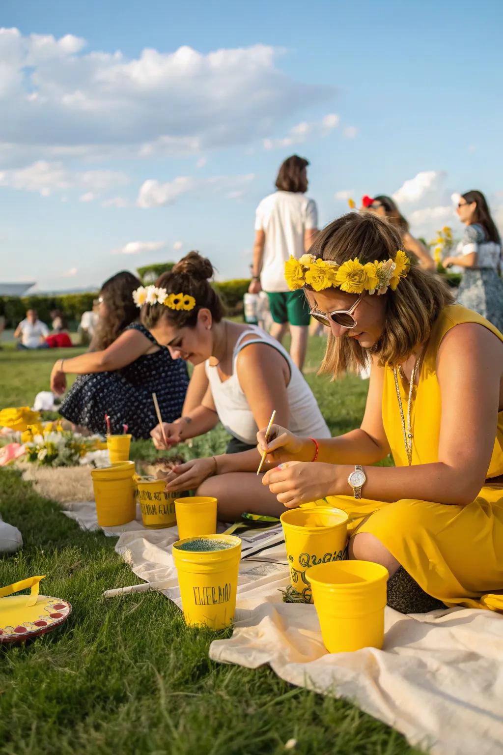 DIY yellow crafts that bring creativity and connection to the picnic.