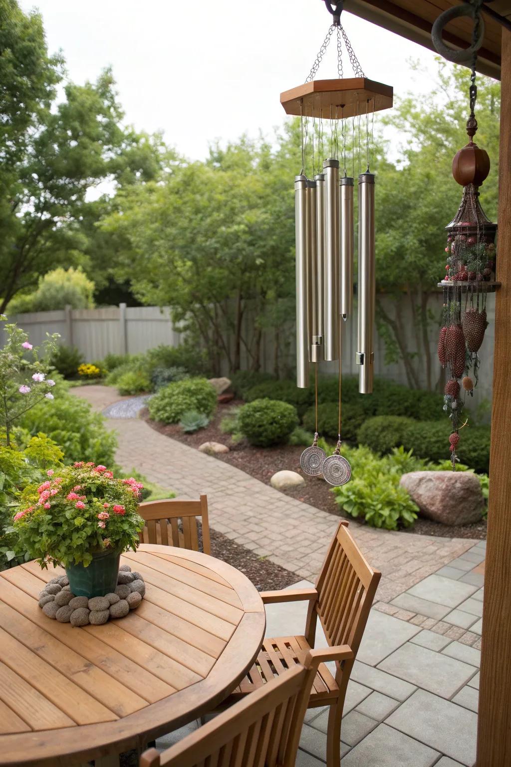 Add tranquility with the gentle sounds of wind chimes.