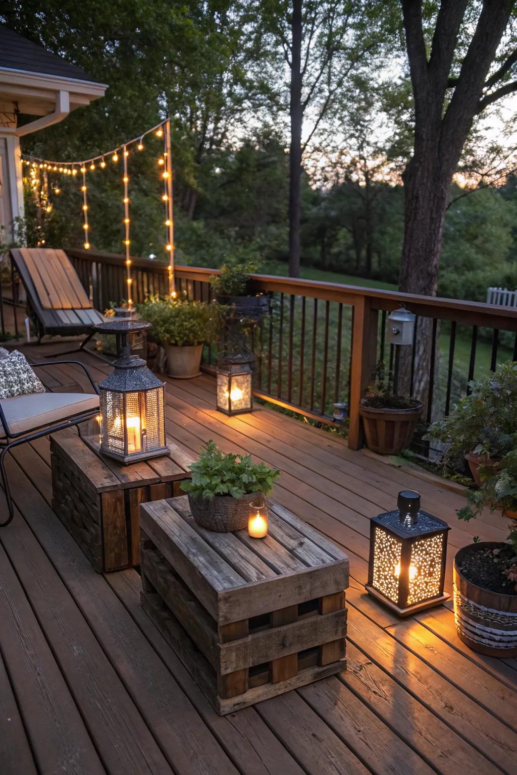 Eco-friendly solutions on a 20x20 deck.