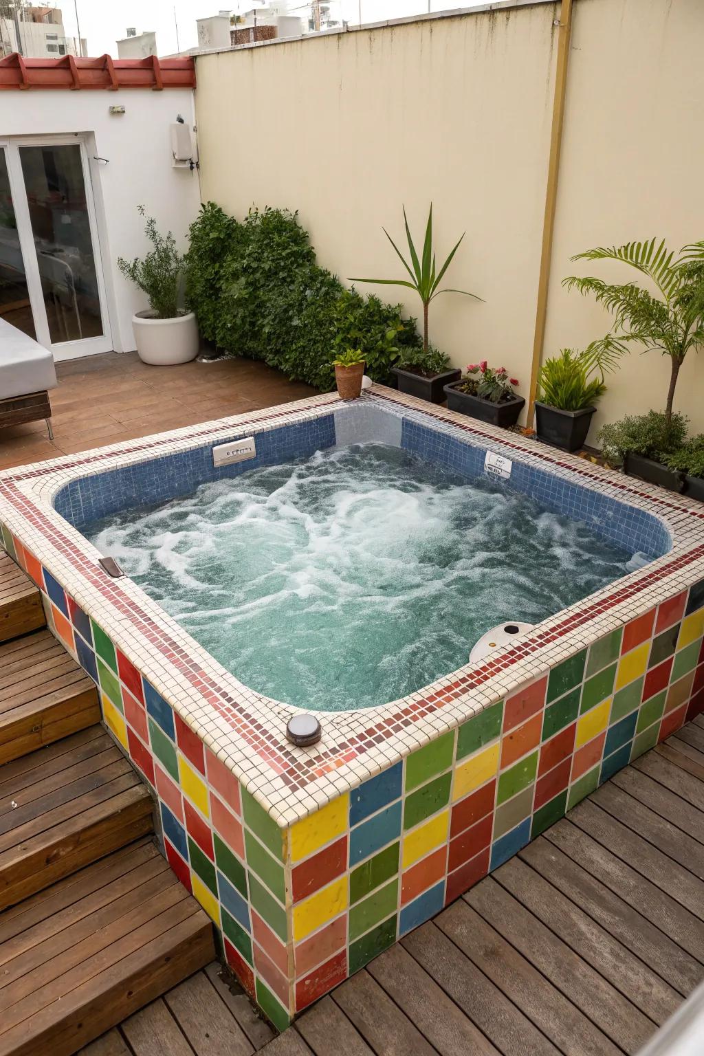 Infuse personality with colorful tiles.