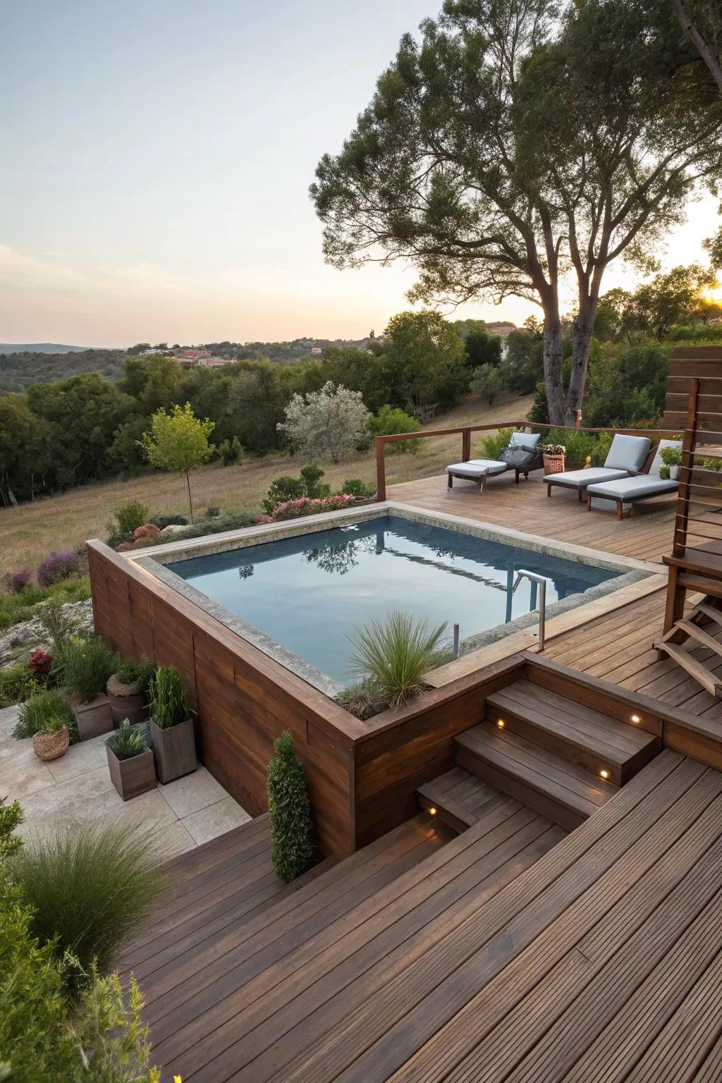 A multi-level design adds depth and style to your pool area.