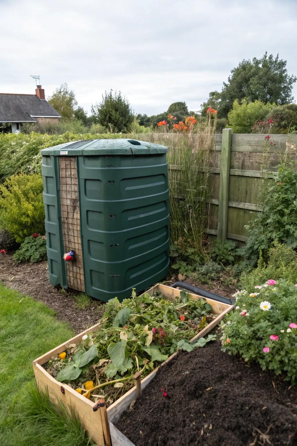 Efficient composting for sustainable gardening.