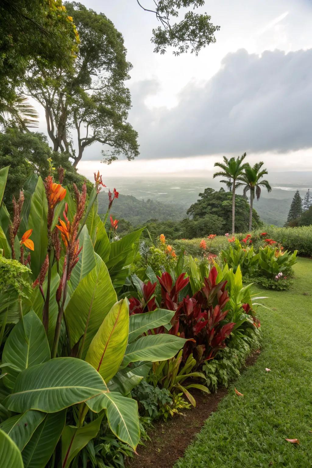 Exotic allure with a tropical escape in the garden.