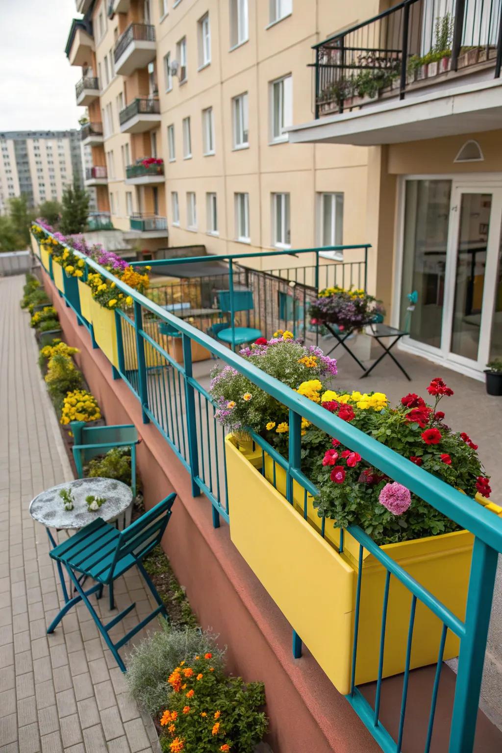 A pop of color can instantly refresh your terrace.