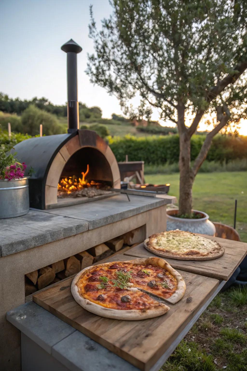 Expand your culinary horizons with an outdoor pizza oven.