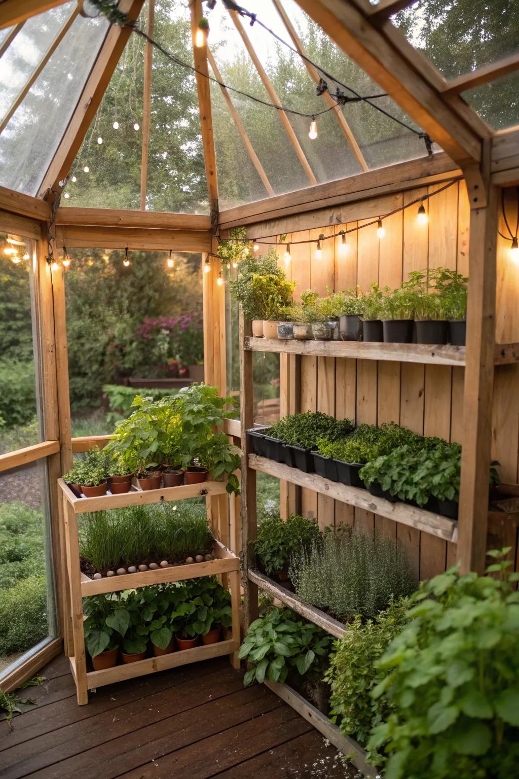 Cultivate your garden in a seasonal greenhouse.