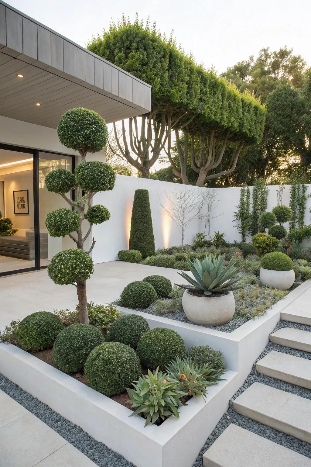 Sculptural plants adding modern elegance.