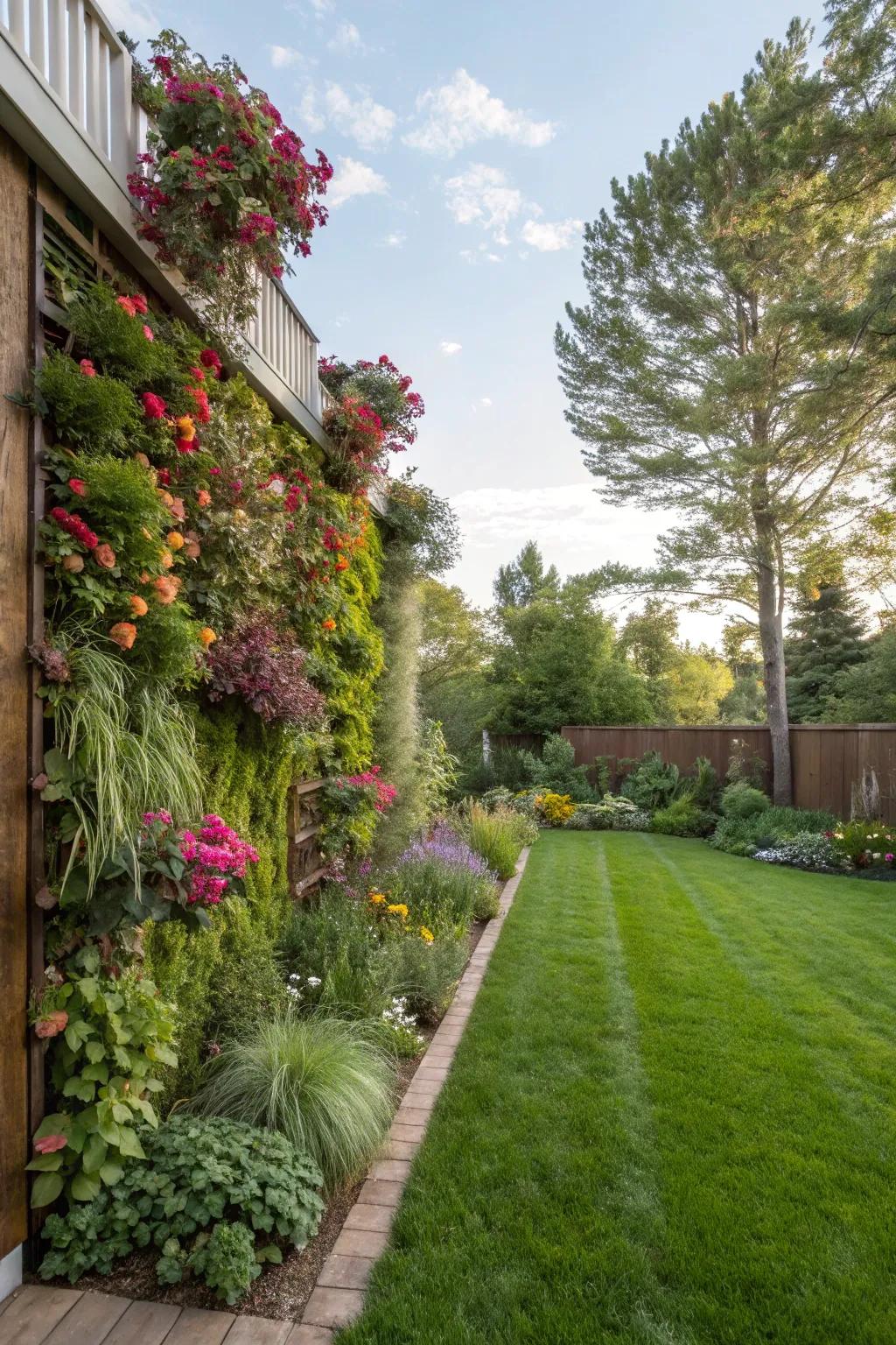 Vertical garden walls bring a lush, artistic touch to your lawn.