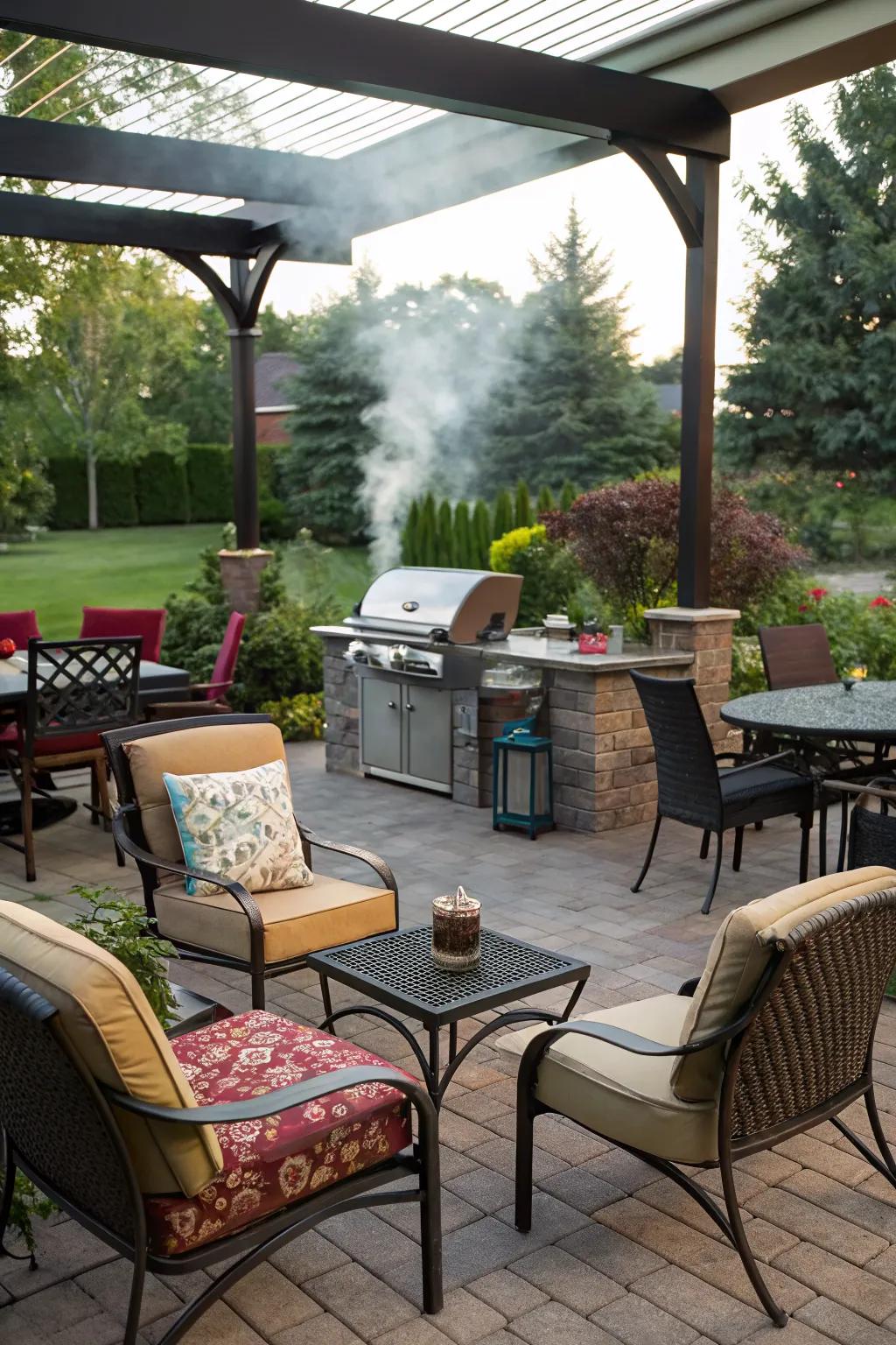 Creative seating solutions offer comfort and versatility.