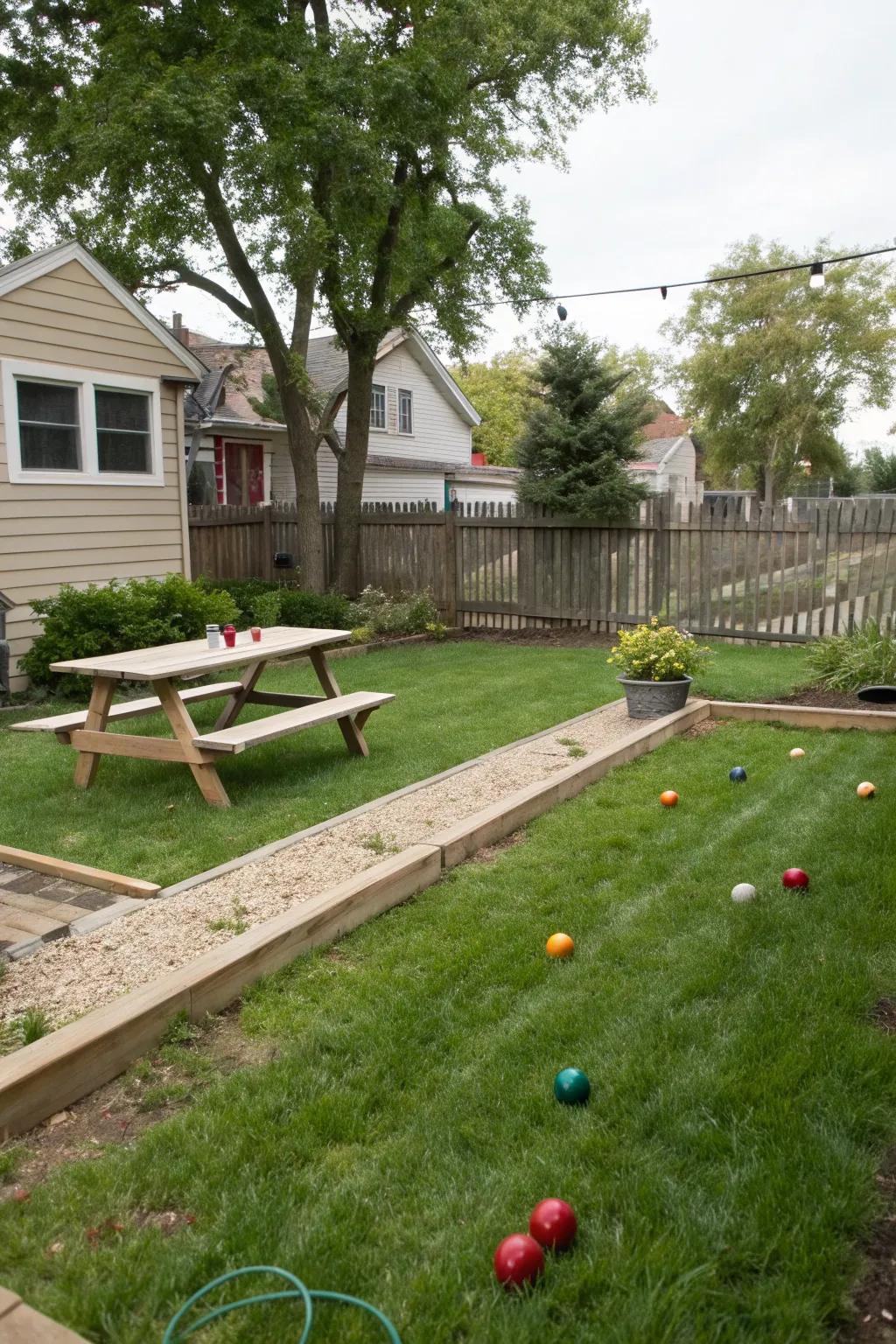 A playful lawn game setup ready for fun in a Milwaukee backyard.