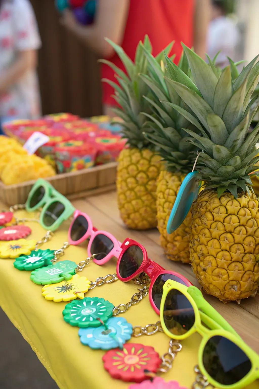 Tropical party favors send guests home with a piece of the islands.