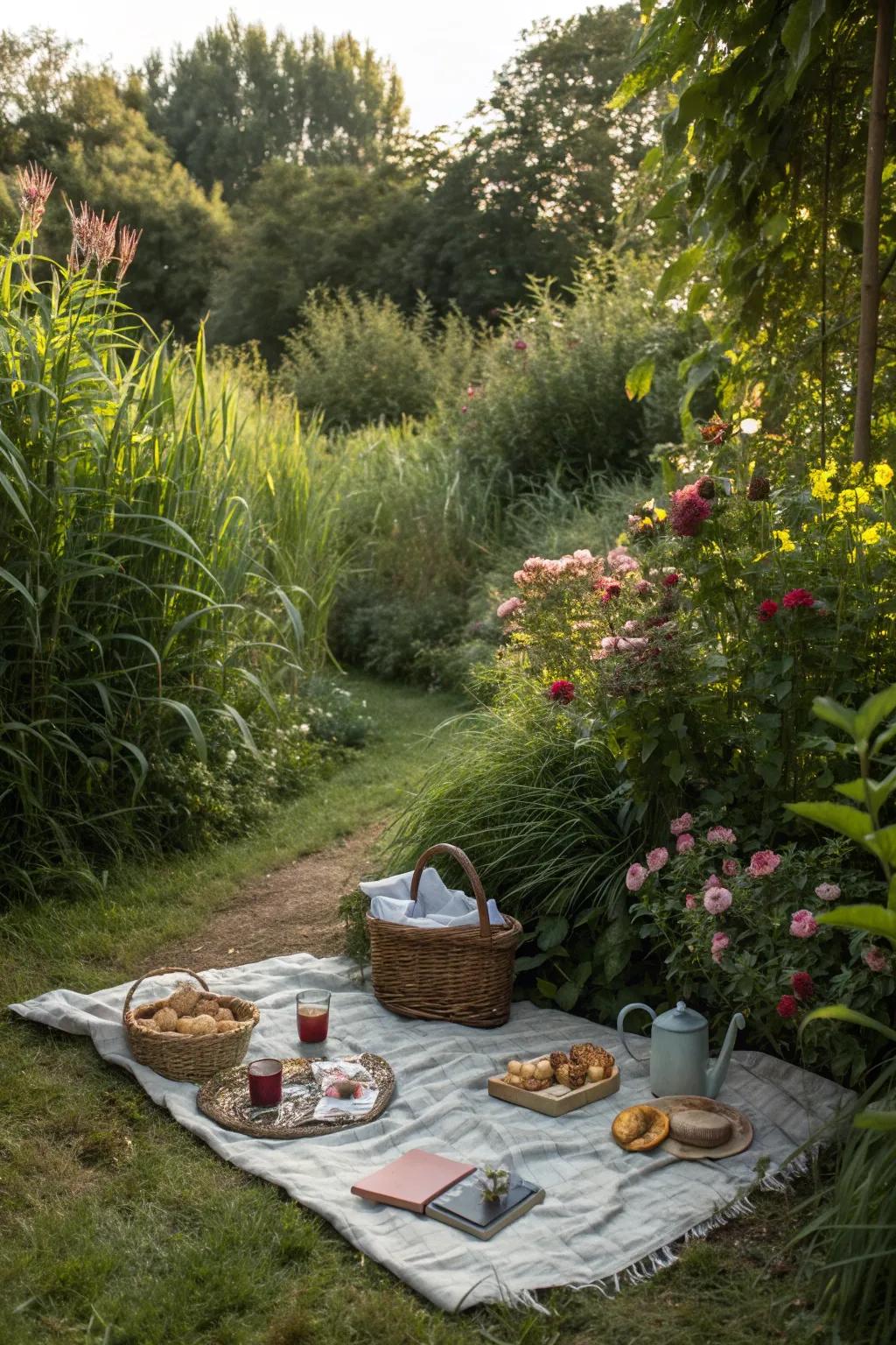 Enjoy a private picnic in your secret garden hideaway.
