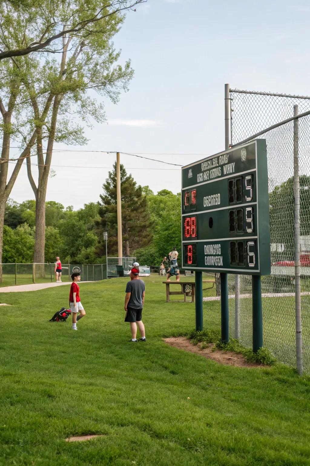 An interactive scoreboard brings players and spectators together in the game.