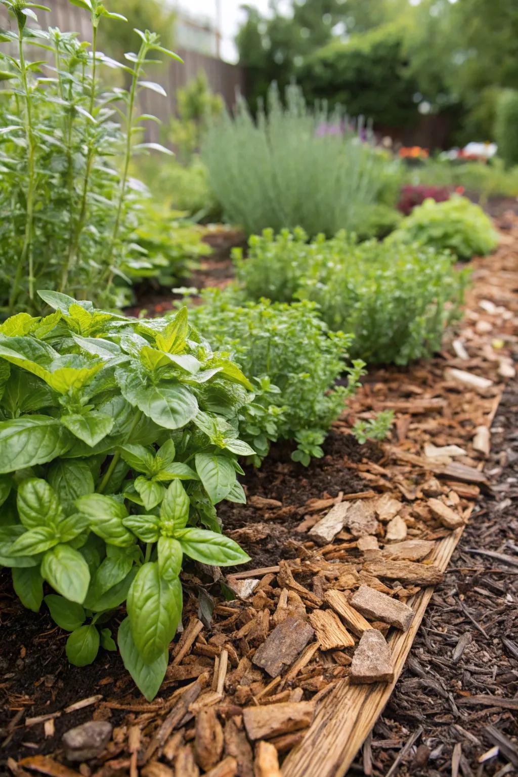 Nurture your herbs with the earthy touch of bark.