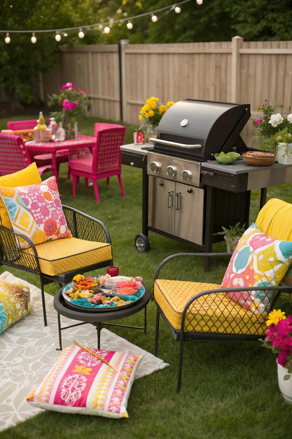 Bold colors add energy and vibrancy to your BBQ decor.