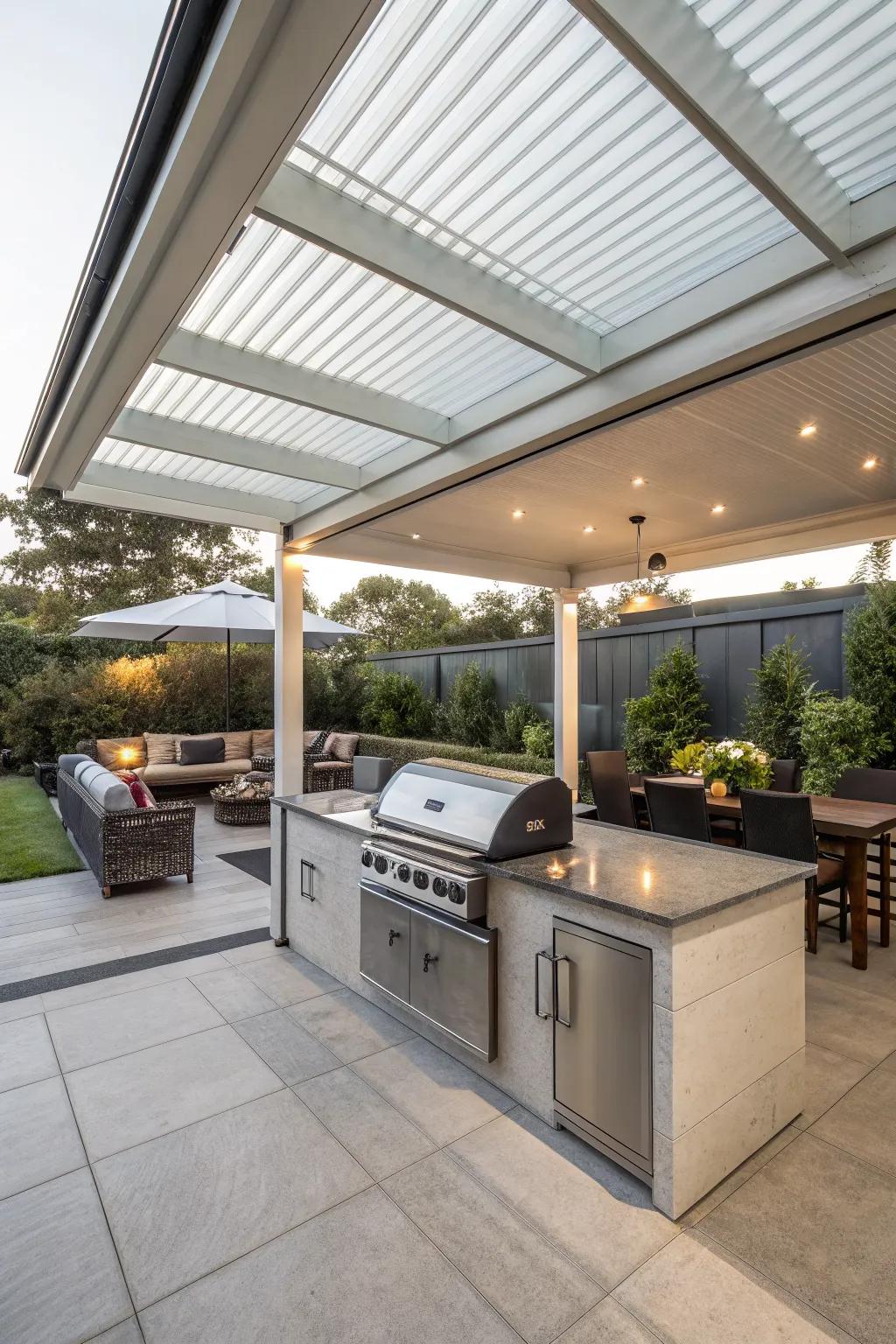 Enhance your space with a floating roof design.