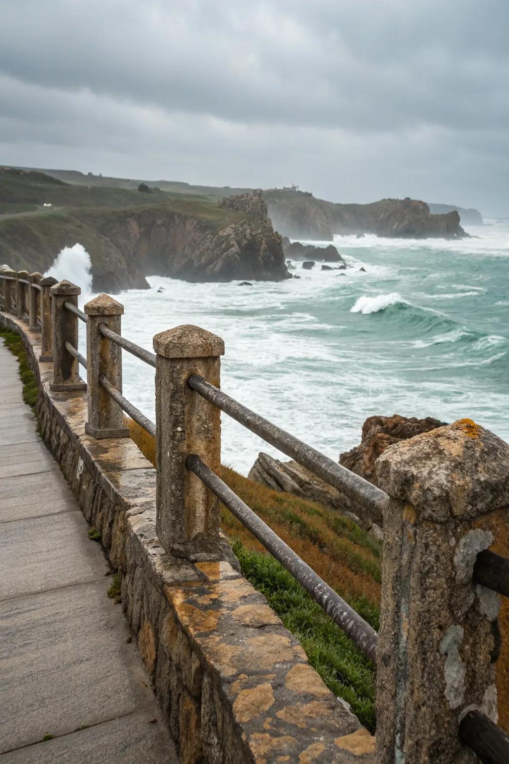Stonework fences add a touch of the rugged coast to your home.