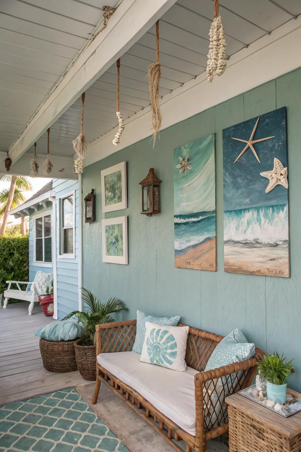 Admire the beauty of ocean art.
