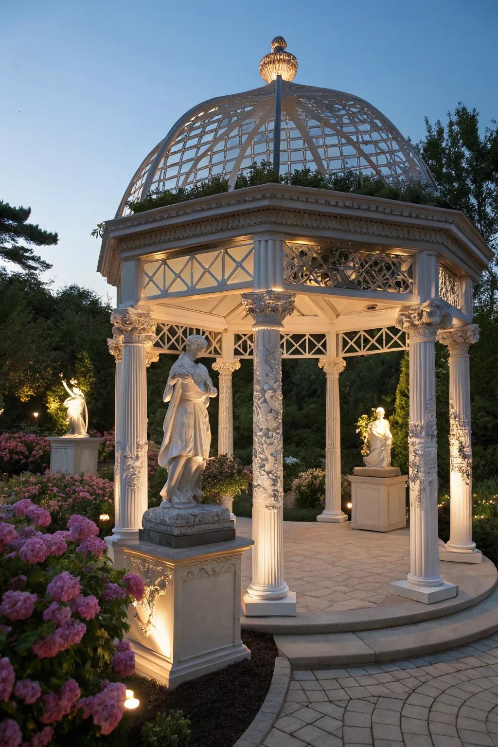 A gazebo showcasing artistic elements and flair.