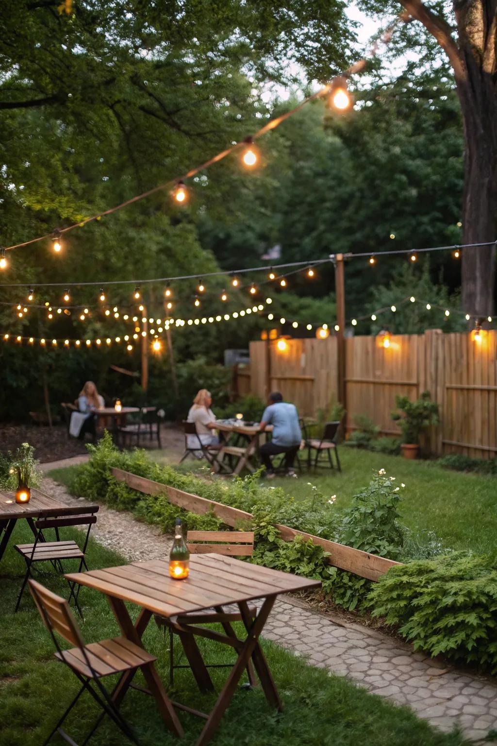 Solar lights offer sustainable illumination.