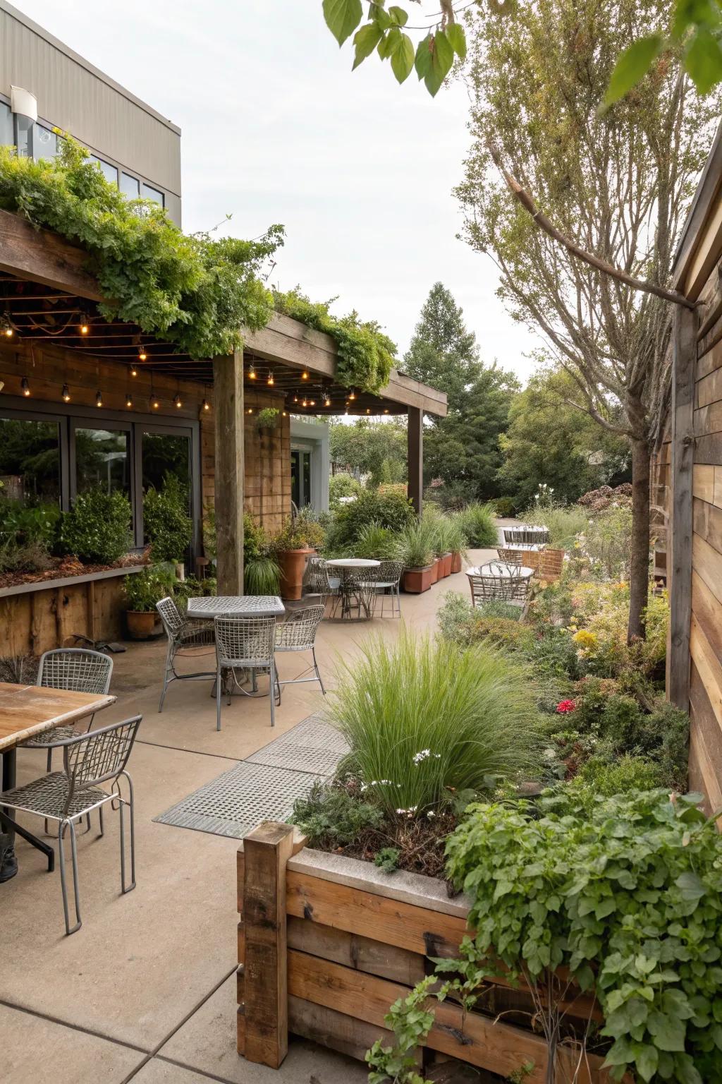 Sustainable design transforms the patio into an eco-friendly haven