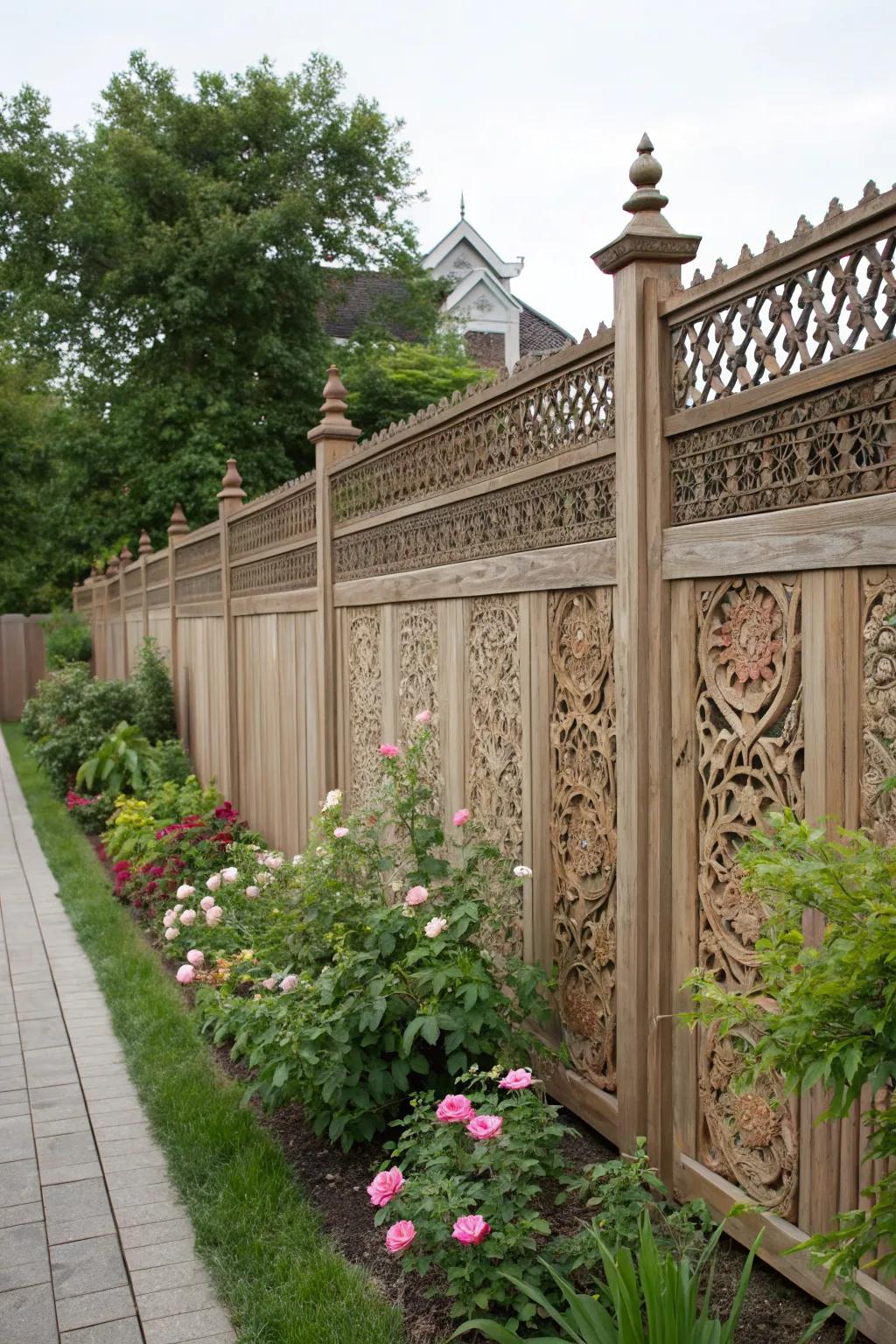 Decorative woodwork panels add an artistic touch.