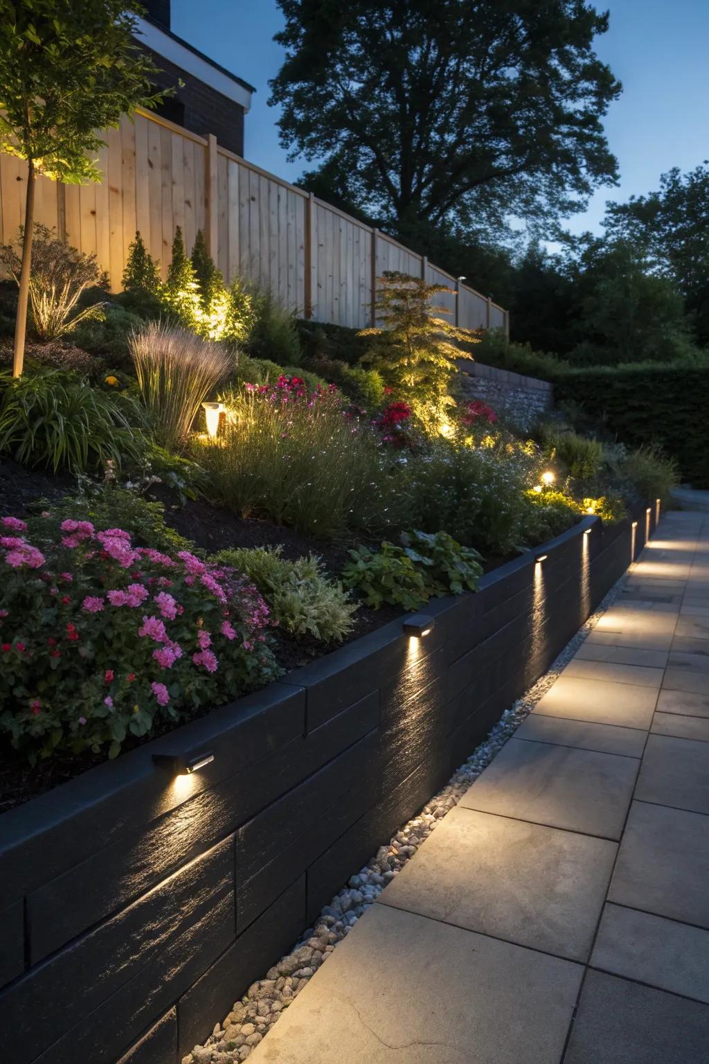 Solar lights illuminate gardens sustainably.