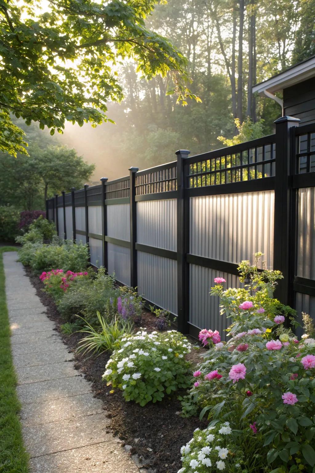 Frosted panels provide privacy while letting light through.