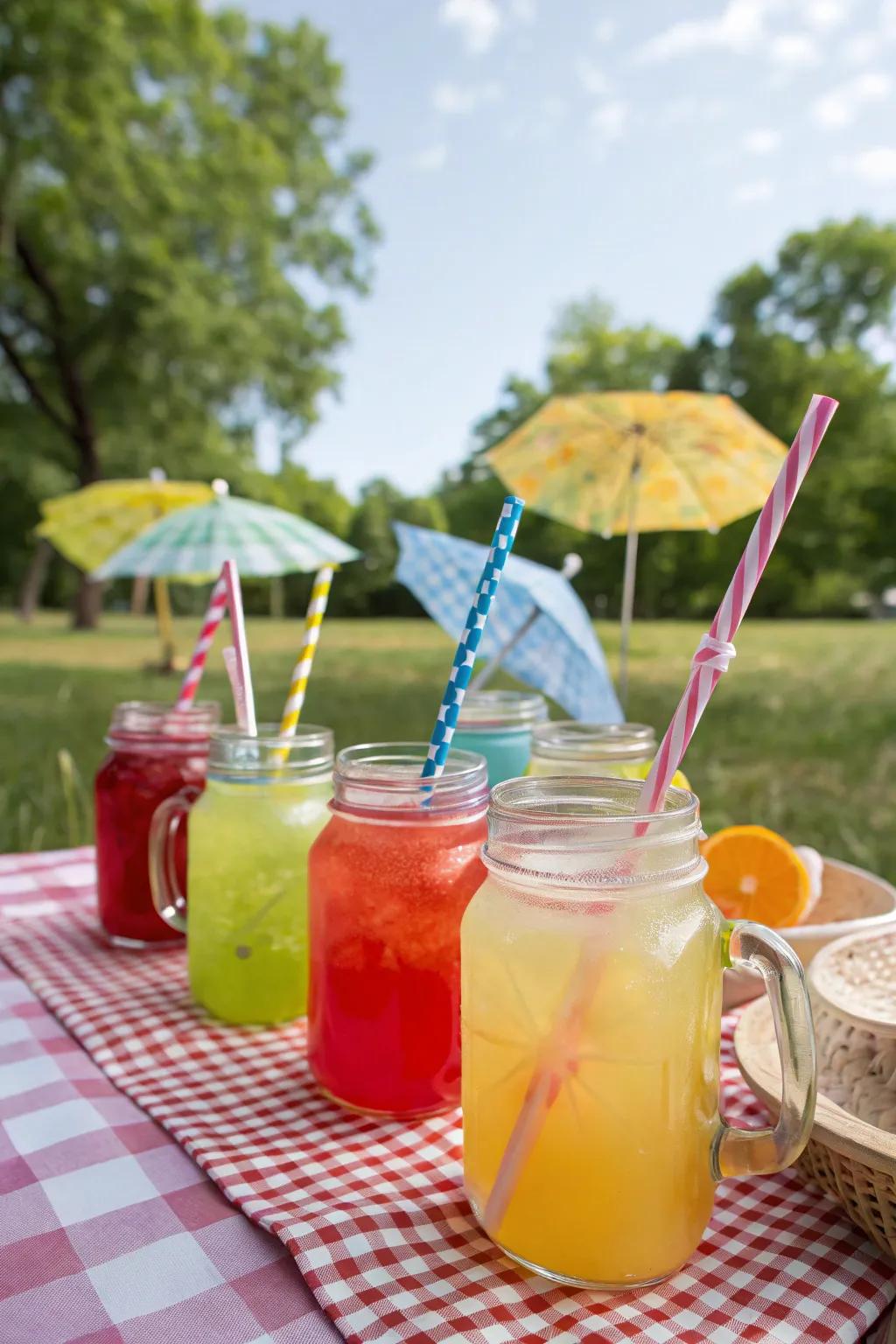 Refreshing drinks served stylishly in mason jars.
